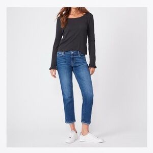 PAIGE Blue Skinny Jeans with Whiskering and Stretch